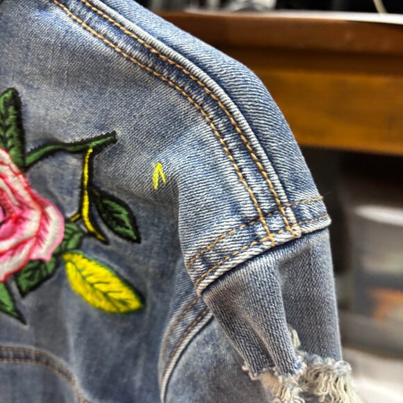 Lane Bryant fast lane floral embroidered trucker jacket - Picture 7 of 8